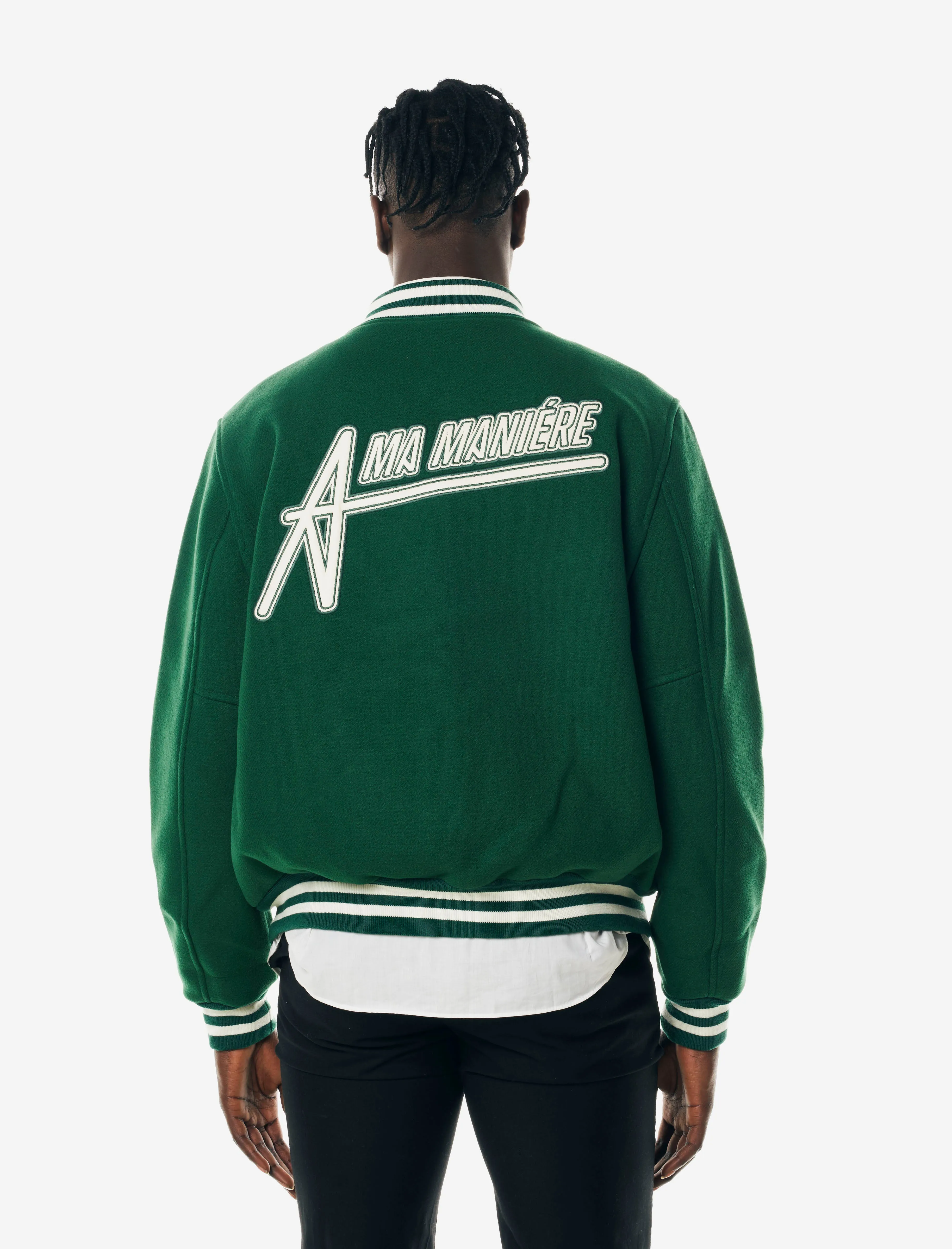 A MA MANIRE ANNIVERSARY VARSITY JACKET