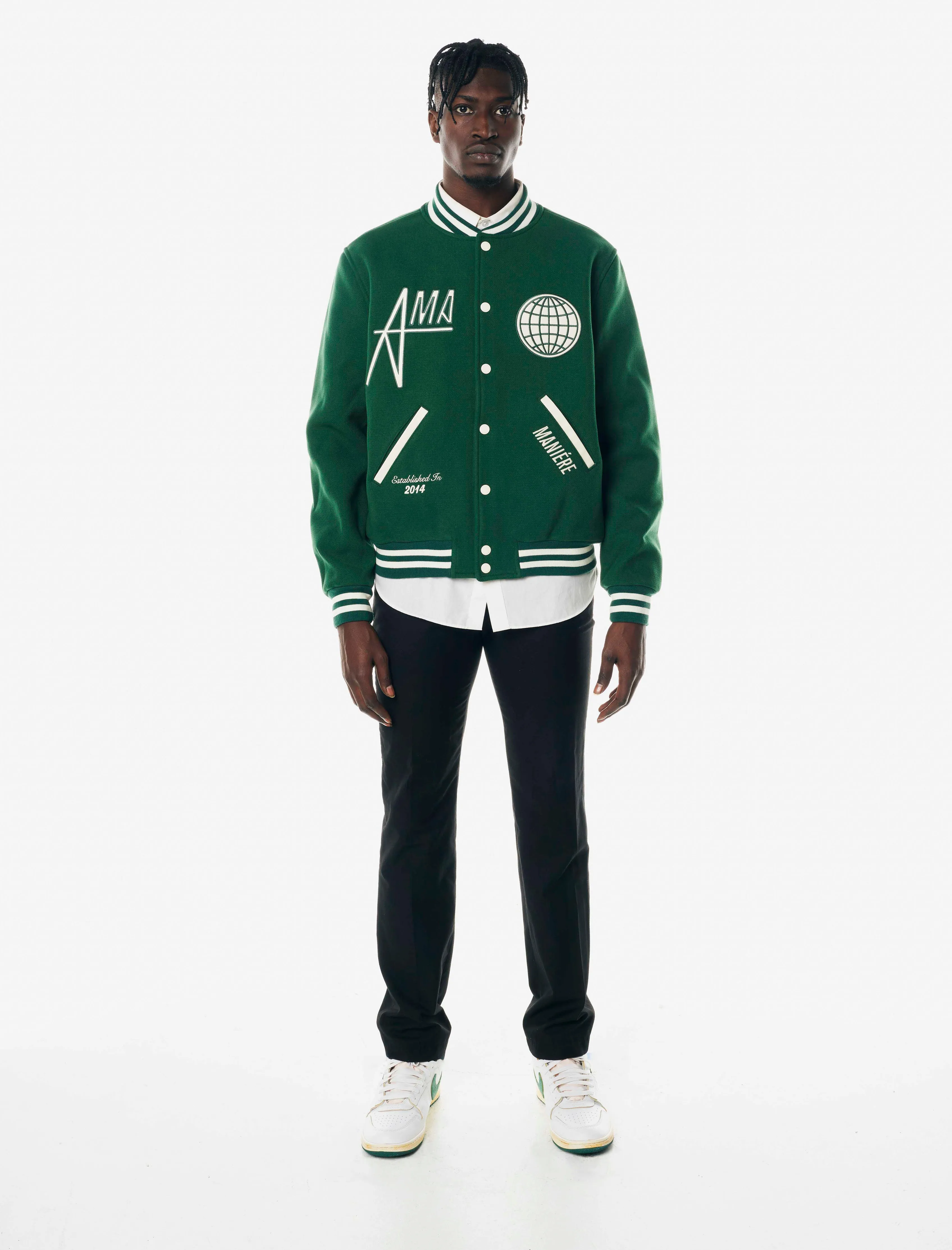 A MA MANIRE ANNIVERSARY VARSITY JACKET