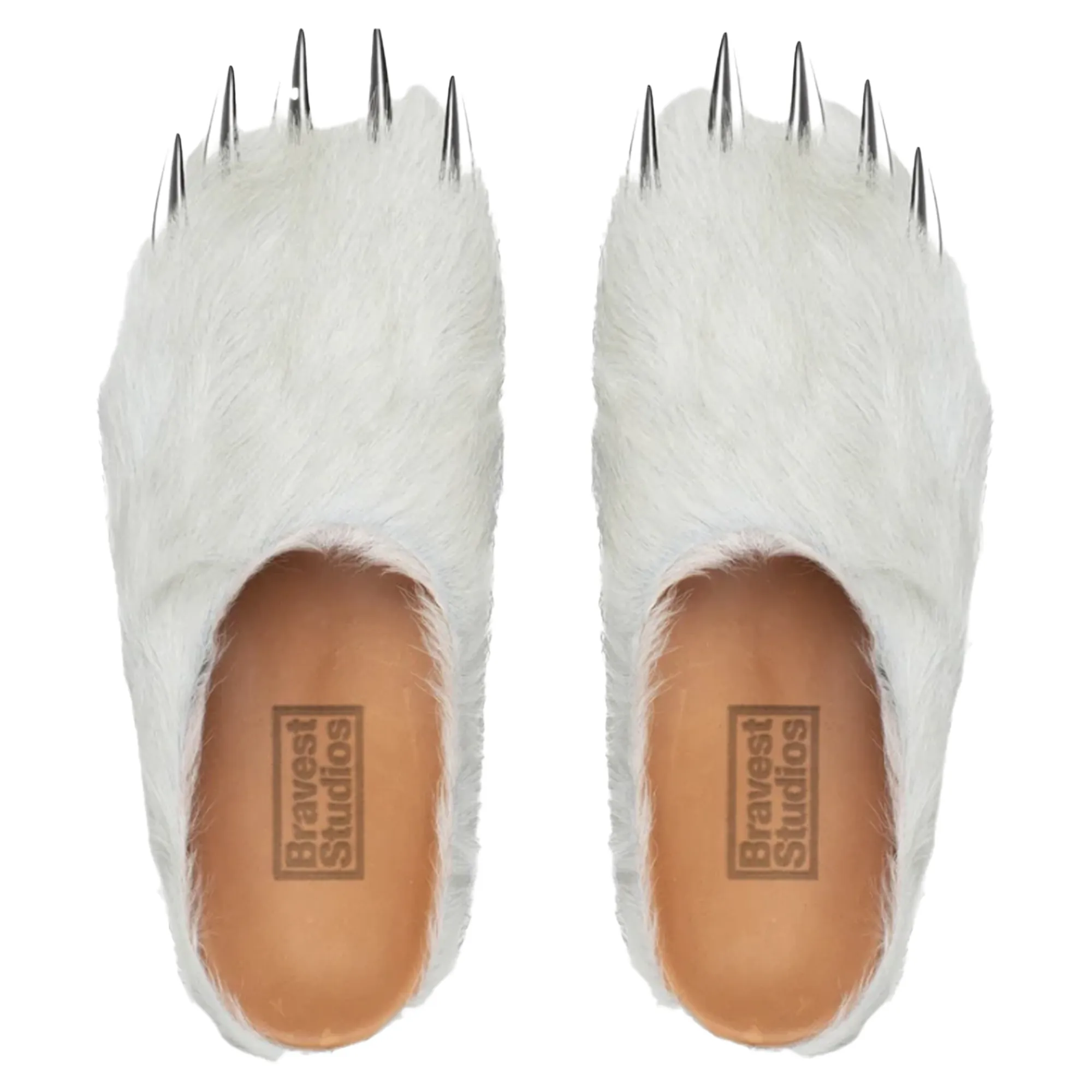 BRAVEST STUDIOS BEAR CLAW MULES WHITE 24SSBEARWH