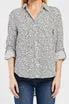 Elisa Tab Sleeve Button Down Shirt Single Chest Pocket