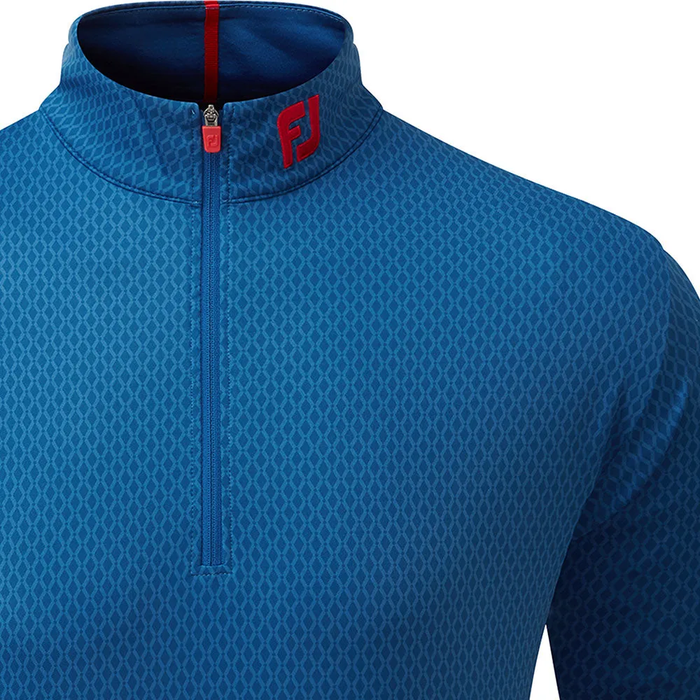 FootJoy Tonal Print Knit Chill-Out 1/2 Zip Pullover - Twilight