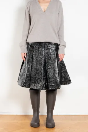 Lacquered Pleated Skirt