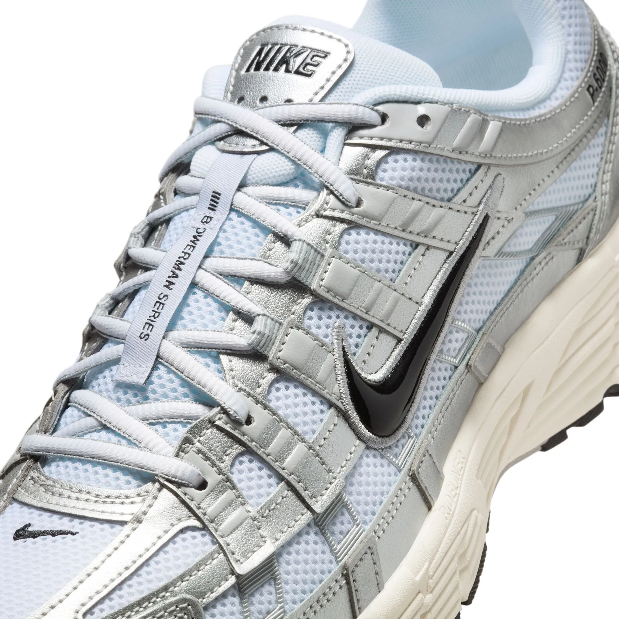 Nike P-6000 White/black-metallic Silver-flt Silver CD6404-105