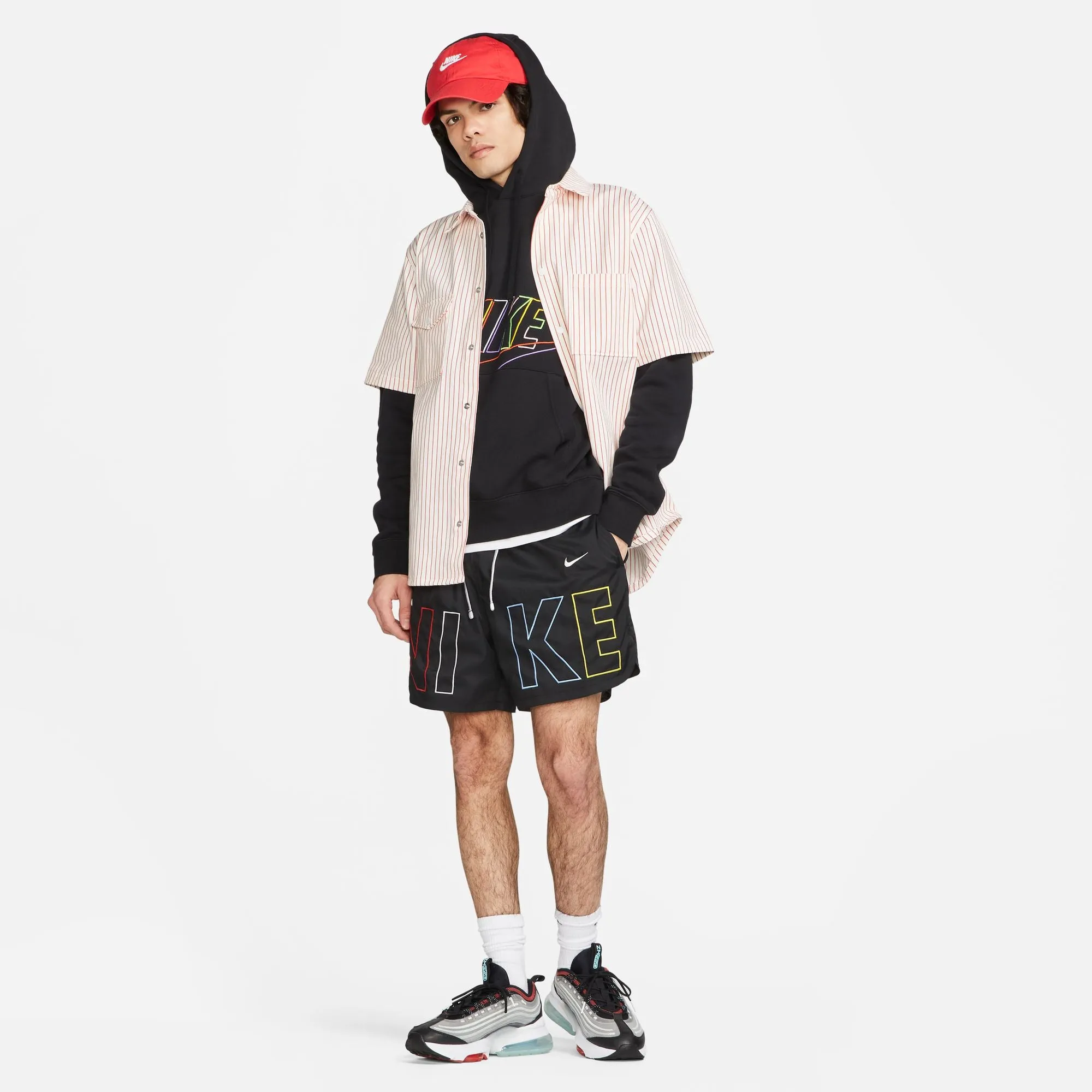 Nike Sportswear Men's Woven Flow Shorts Color: Black/multi Color Style: FJ1653-011