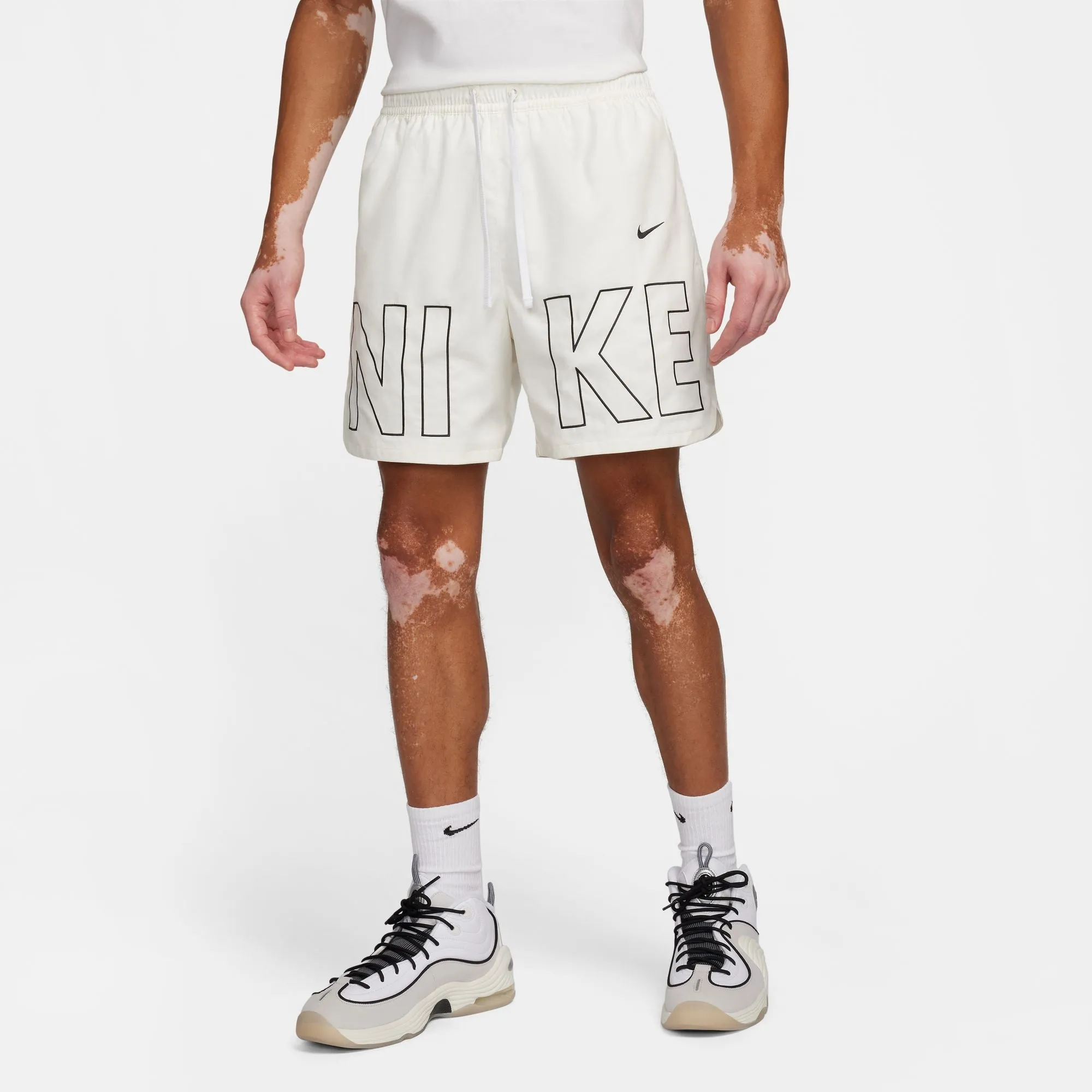Nike Sportswear Men's Woven Flow Shorts Color: Sail/black Style: FJ1653-133