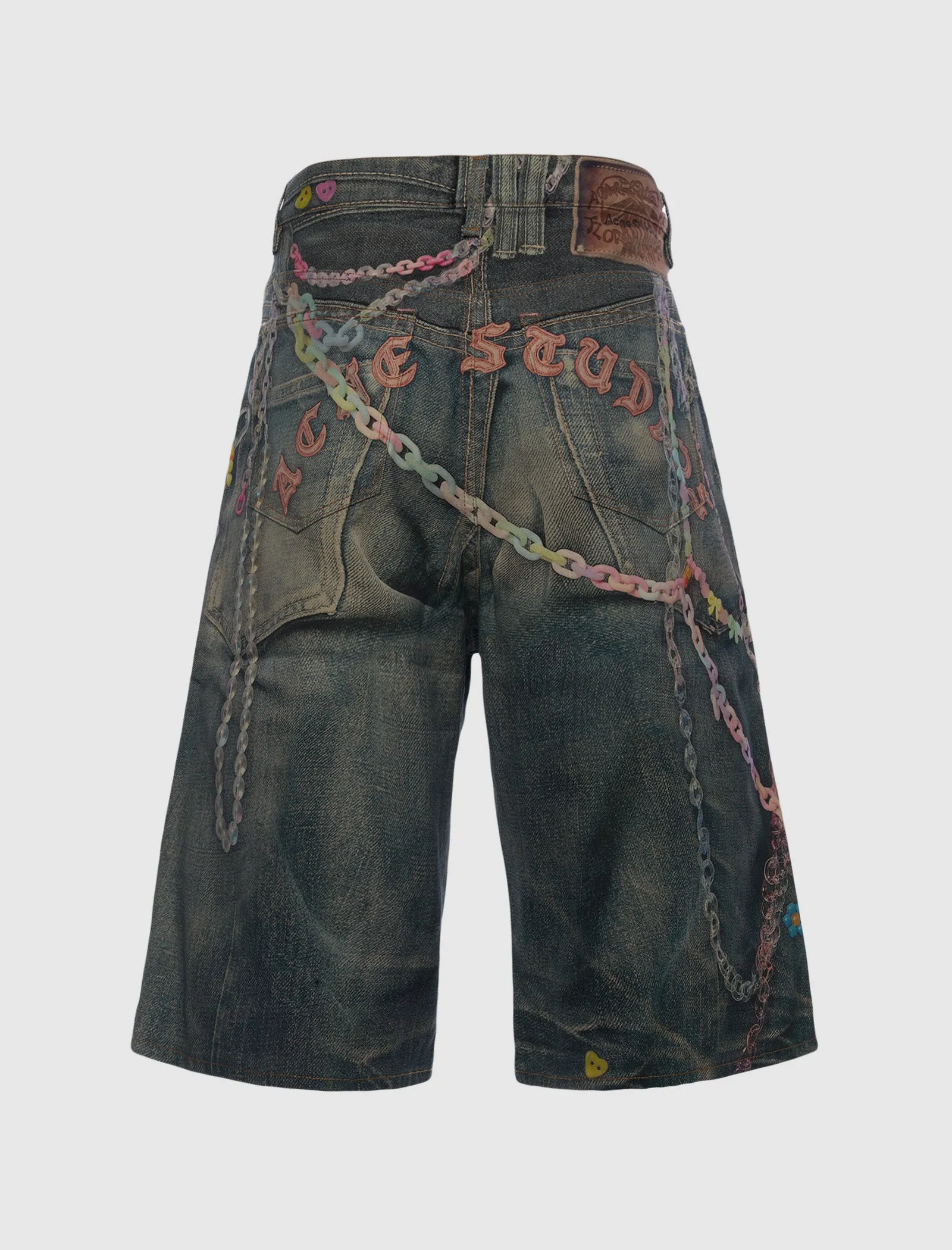 PRINTED DENIM SHORT
