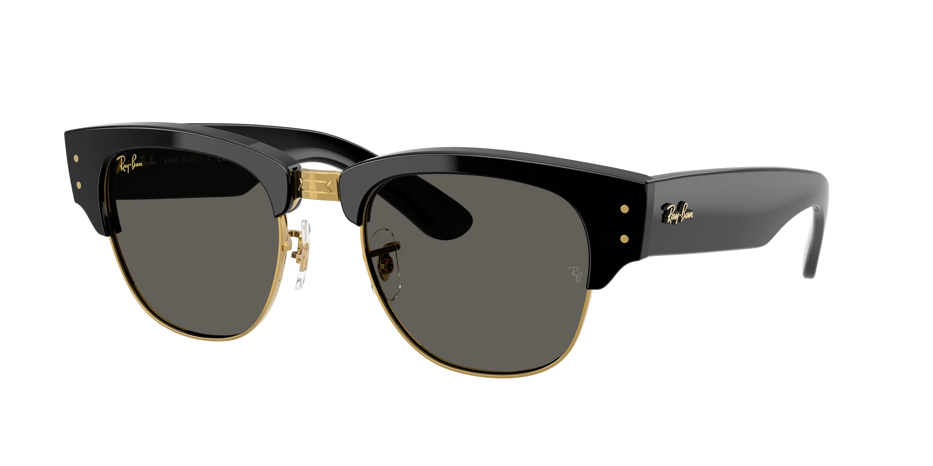 Ray-Ban x A$AP Rocky Blackout Collection Mega Clubmaster Black on Gold w/ Dark Grey