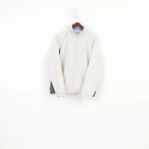 Reebok Men XL Jacket Full Zipper Cream Vintage Pockets 90s Outwear Top