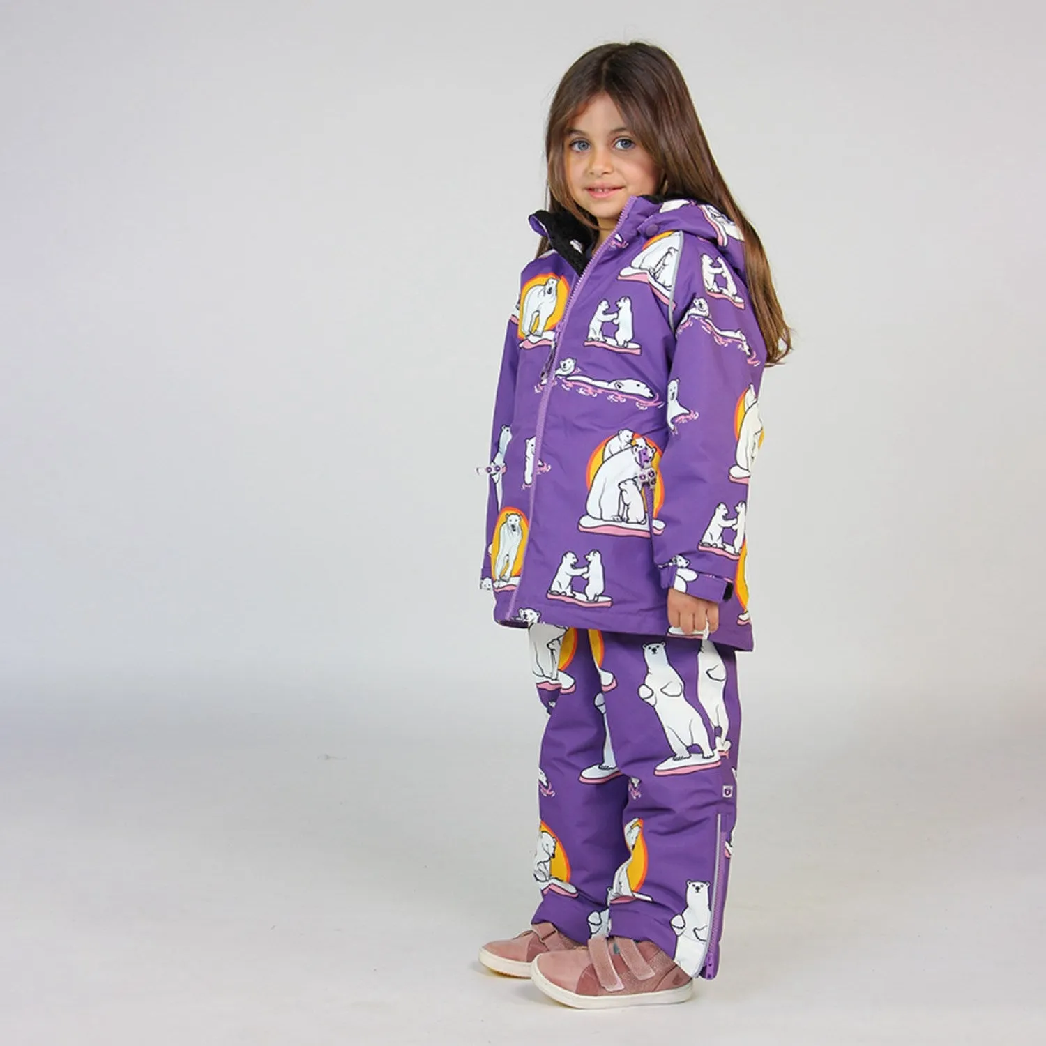 Smfolk Purple Heart Snow Pants With Polar Bears