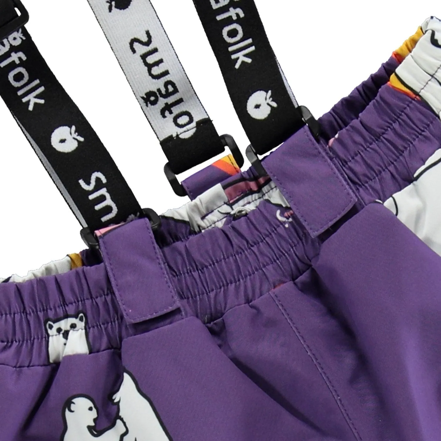 Smfolk Purple Heart Snow Pants With Polar Bears