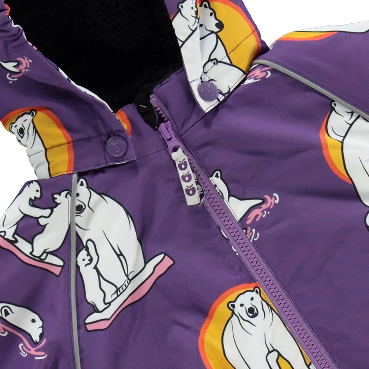 Smfolk Purple Heart Winter Coat With Polar Bears
