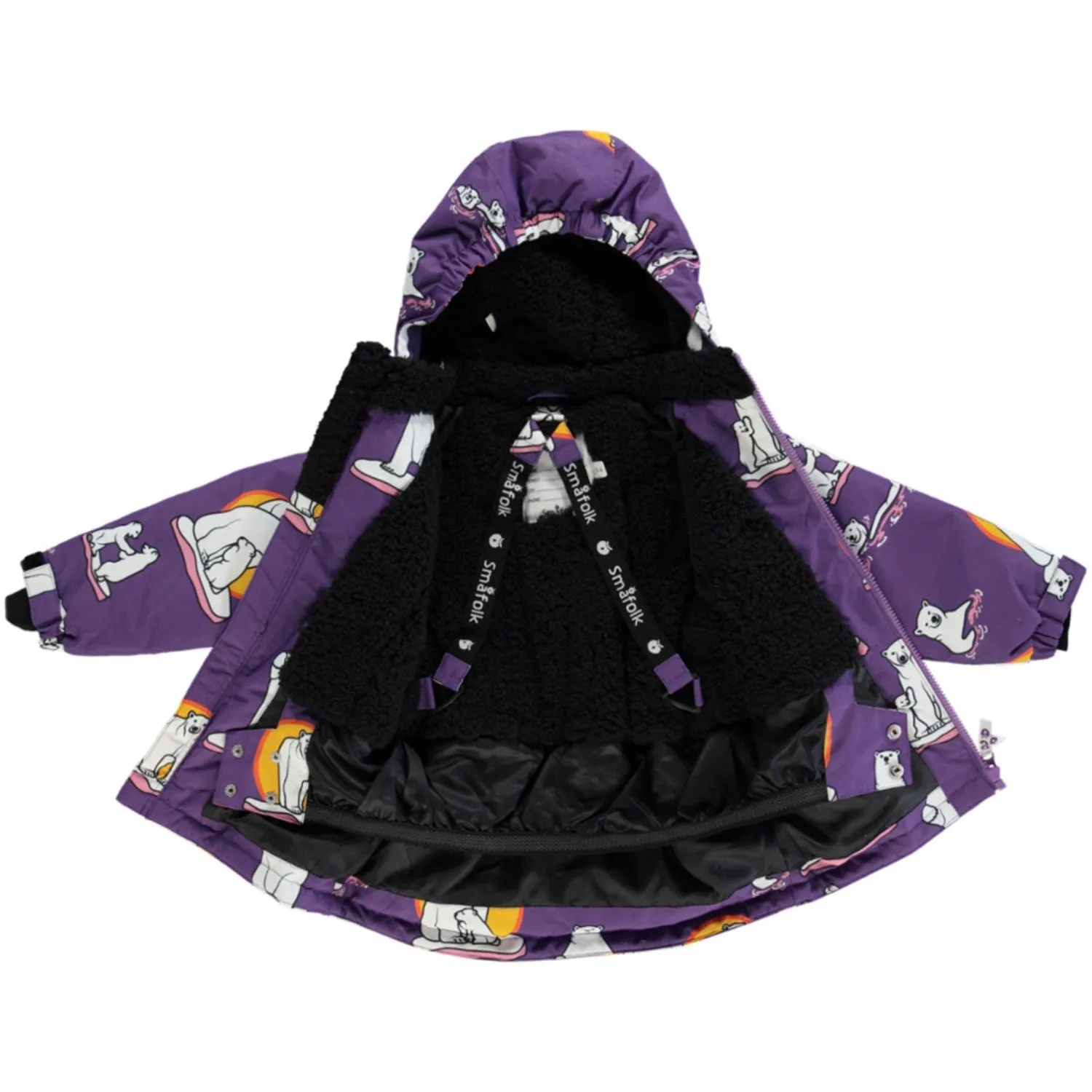 Smfolk Purple Heart Winter Coat With Polar Bears