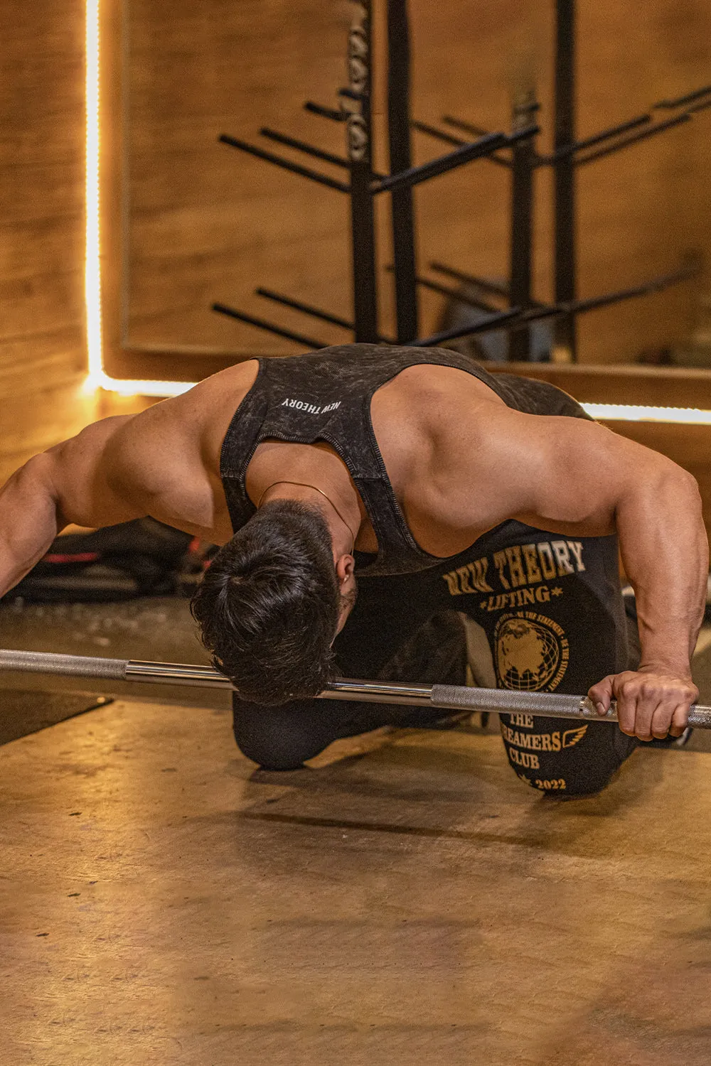 Washed Muscle-Up Ribbed Tank - Black